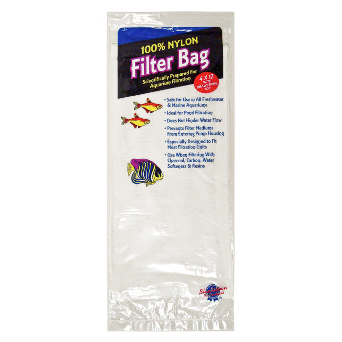 NYL-L - Aquarium Supplies - Nylon Filter Bag Large 4" x 12" With Draw String